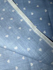 Light Blue With White Hearts Princess Fabrics Inc Cotton 32” X 46”
