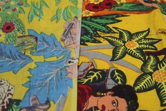 Hand Screen Printed 15 Yard 100%Cotton Fabric NO TARRIF CHARGES 100%✅ZK_332