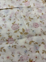 Vtg Concord Fabrics 59” X 44” Cotton Floral Lightweight Twill White Background