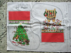 fabric panel 607 Christmas Patch Press CUT-OUTS 1981 uncut /X-Mas SockBoxes