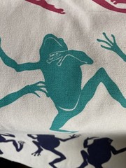 RARE Michigan Rag Co. Fabric Frogs Print Marushka 65” wide 1 – 12 yds NOS