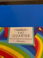 BRAND NEW CREATE IT 100% COTTON RAINBOW SKYPRECUT SEWING AND CRAFT FABRIC 18″X21