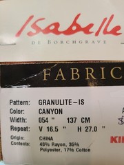 Isabelle de Borchgrave Fabric Granulite Canyon Burnt Orange Tan Gold Sample 17″