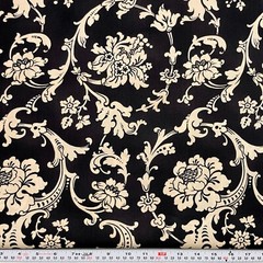 Olde World Style by Monique Dillard Maywood Black Beige Cotton by the HALF YARD