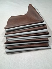 Brown Faux Leather & Grey Suede 10 Piece Fabric Bundle- 18″ x 18″
