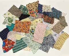 Vintage Mixed Lot 45+ Pieces Floral Cotton Fabric Quilt Flowers Scraps Assorted