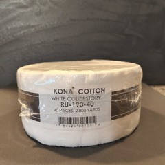 KONA RU-190-40 Robert Kaufmann White ROLL UPS (40) 2.5″ Cotton Strips NWT