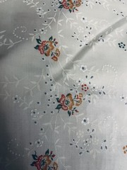 VTG Pink Floral and Faux Embossed Batiste Eyelet Single Border by Wamsutta BTY