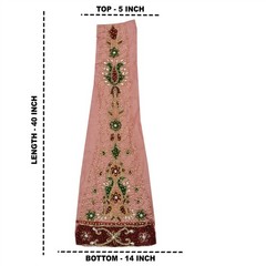Sanskriti Vintage Design Fabric Hand Beaded Indian Dark Red Patch Work Decor