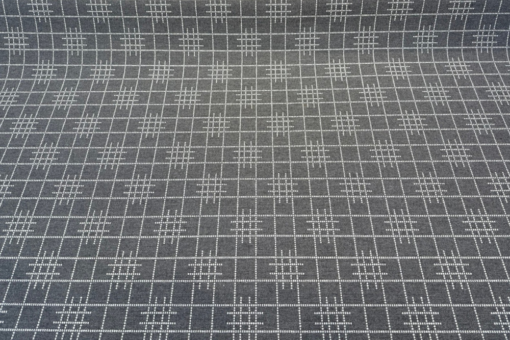 Sunbrella Pindler Gridlock Charcoal Gray Performance Outdoor Fabric By the yard