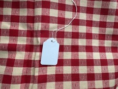 Red & White Checked Upholstery Fabric 1.5 Yds
