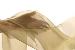 Green Crystal Organza Fabric by the Yard, Sheer Organza for Dresses and Decor