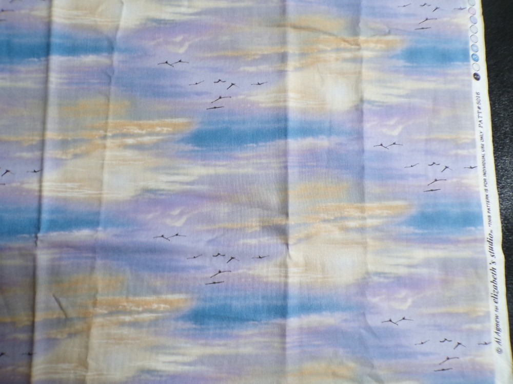 28″ Al Agnew for Elizabeth’s Studio Batik Pastel Blender Sky Cloud Sunset Bird