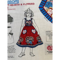 Vintage Daisy Kingdom Raggedy Ann Hearts & Flowers Jumper Bodice Fabric 4385