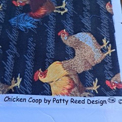 Chicken Coop Rooster Cotton Fabric 27″ X 44″ Fabric Traditions Chicken