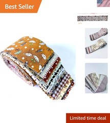 Vibrant 42-Piece Cotton Jelly Roll Fabric Assortment – Vintage Floral & Patterns