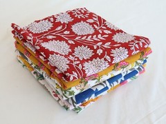 100 Pcs Indian Hand Block Print Cotton Fabric Cut Pieces | Fabric for Patchwork