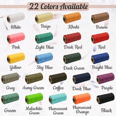 JeogYong 1mm Waxed Thread, 284 Yards 150D Flat Leather Sewing Army Green