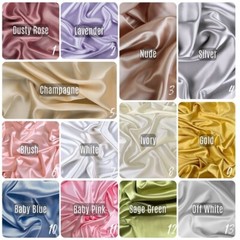 Pastel Colors Stretch Charmeuse Satin Fabric for Wedding Dress by the Yard
