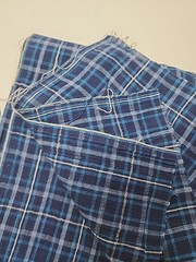 Multi-Tone BLUE & White Plaid Woven Cotton Quilting Sewing Fabric 42″ X 3.7yds