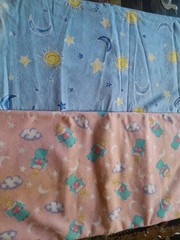 TWO FABRIC LOT COTTON FLANNEL CHILD THEMED