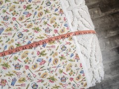 Vintage Hoffman Cotton Fabric Cottagecore Quilting Garden Hats Floral 42 x 66″