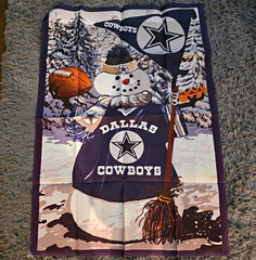 Dallas Cowboys Snowman NFL Sports Pattern Fabric Panel Multicolor