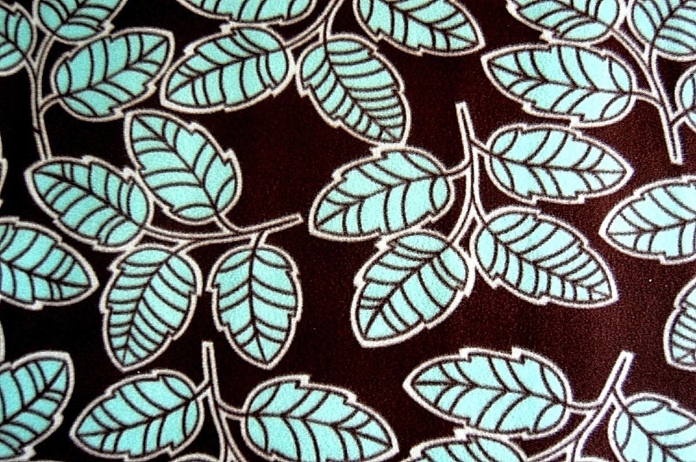 NATURE*SPRING*TREE*LEAF* ON DK BROWN BACKGROUND FLEECE MATERIAL 1 YD 60×36″