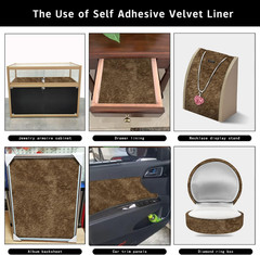 Self Adhesive Felt Velvet Fabric Liner Velvet Drawer Liner for Jewelry Drawer Cr