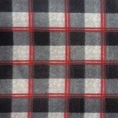 Black with Gray & Red Plaid Fleece Fabric – 60″ Wide – Sold by The Yard & Bolt