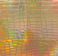 Gold Hologram crocodile scale faux leather vinyl Upholstery fabric