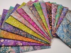 Lot of 16 Fat Quarters ~ Cotton Batik Quilt Fabric Bundle