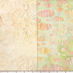 Lot 10 Fat Quarters Pastel Muted Tones Batik Lunn Fabric FQ Pack 100% Cotton