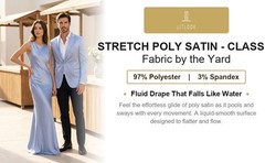 Stretch Poly Satin Fabric by the Yard 2-Way Woven 57/58″ Dresses Bridal Costume