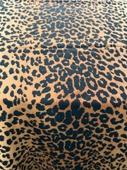 Leopard Animal Print Knit Fabric Stretch Black Tan & Brown Shades 2 Yards