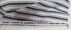 Waverly “Candy Stripe” Fabric Black & White Completely Lined 50″ W x 26″ L