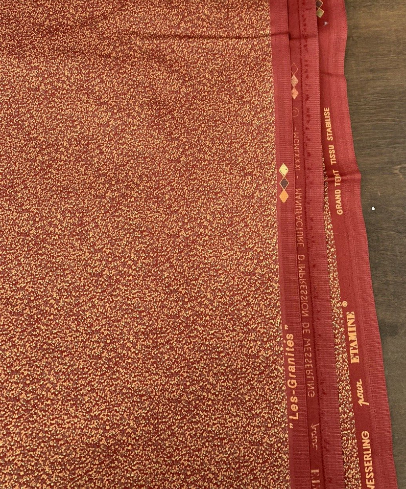1981 D’Impression de Wesserling Etamine Fabric Les Granités 4 yards x 58″ wide