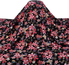 Black Japanese Printed Fabric 39.4X59Inch Japanese Style Fat Quarters Bundles Fa