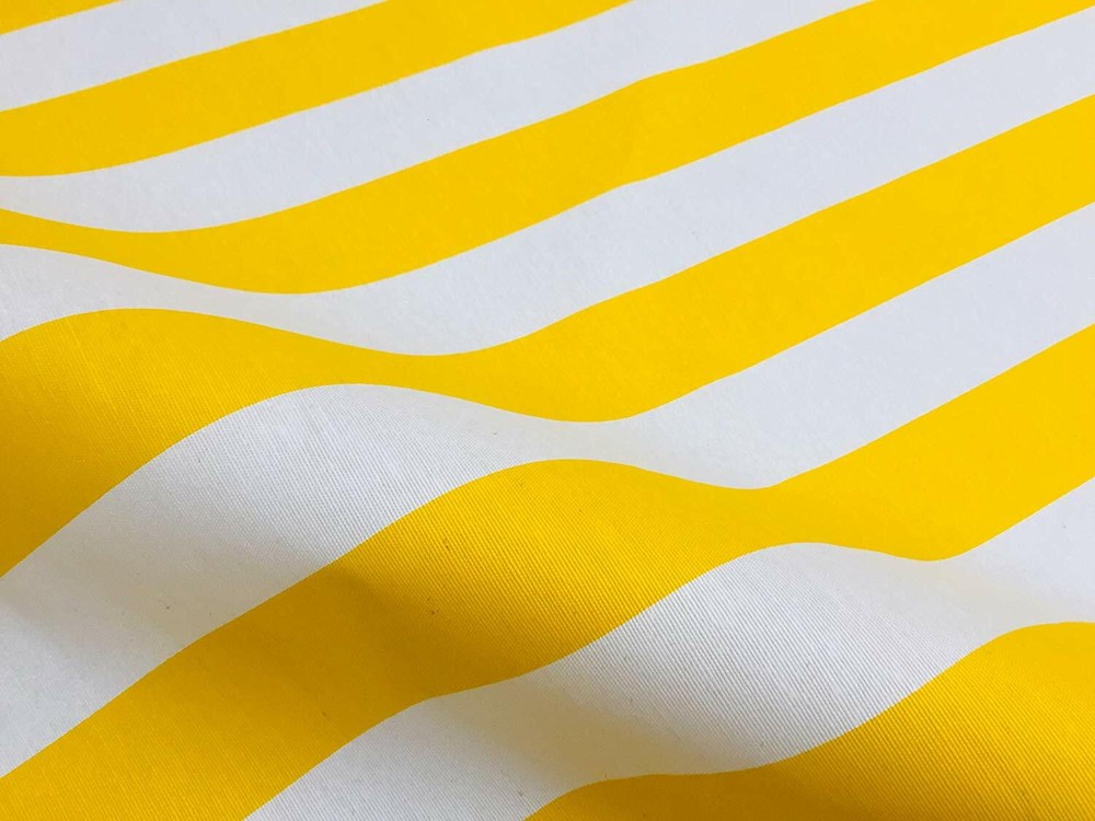 Teflon Waterproof Outdoor Canopy Fabric Stripes Material 140cm wide YELLOW White