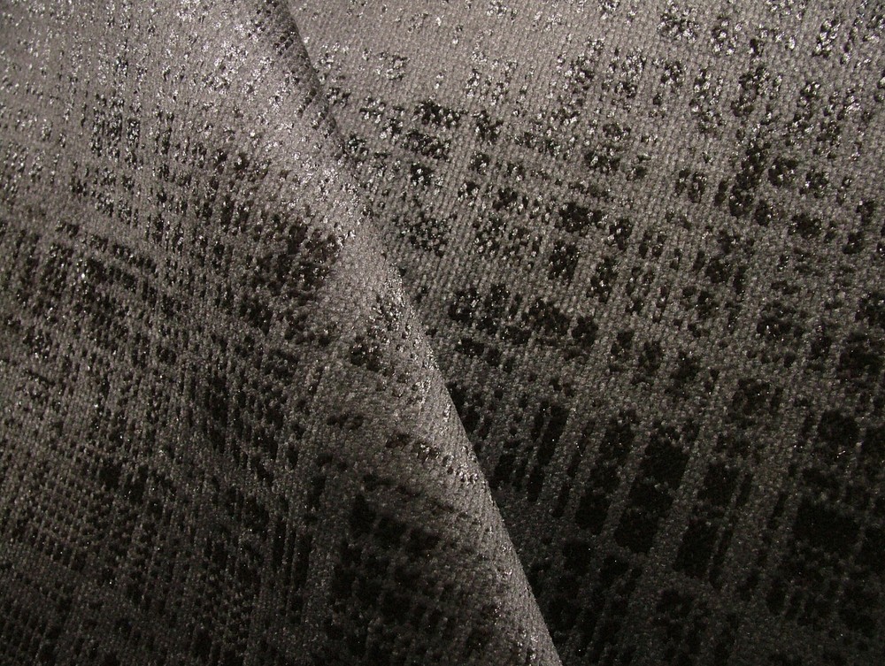 iLiv Textured Velvet Fabric 1.4 Metres Loch Jet Black Upholstery Cushion Curtain
