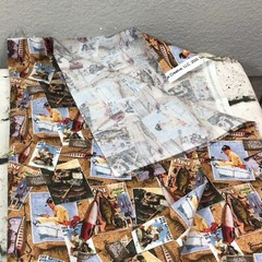 Fabric Saturday Evening Post Print Crafts Sewing Remnant 18 X 42