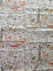 SUSAN WINGET FABRIC~Woodland Buddies~MASTER SCENIC~Muted Colors~FOREST DEER OWL~