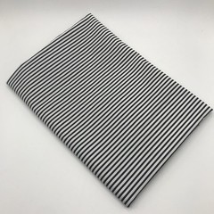 1/8″ Black and White Striped Fabric, Summer Weight Polycotton 57″ W x 36″ L