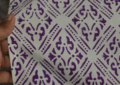 White & Purple Hand Block 5 Yard 100%Cotton Fabric NO TARRIF CHARGES 100%✅KK17