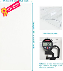 Clear Vinyl for Sewing, PVC 11.8″x48″ (30cmx122cm), Transparent-0.3mm