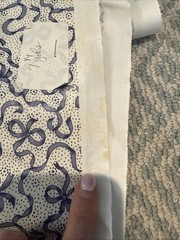 Vtg Concord Fabrics Joan Kessler 52 X 7 Yds Blue Bow On White Beauregard
