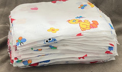 Lot of 190+ SESAME STREET Rotary Cut 6.5” Fabric Squares for Quilting / Crafts