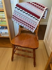 JO-ANN FABRIC~Norwegian Rustic Check~XMAS~RedGrayBlk~MOOSE~BUCK~DEER~Stripe Rows