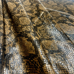 Snake Print Real Like Brown Poly 2 Way Stretch 60″ Wide Fabric Lot of 28″ for $5