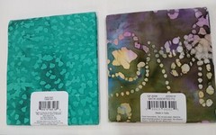4 Bundles New Batik Fabric Fat Quarters JoAnn 18″x 21″ purple blue green India